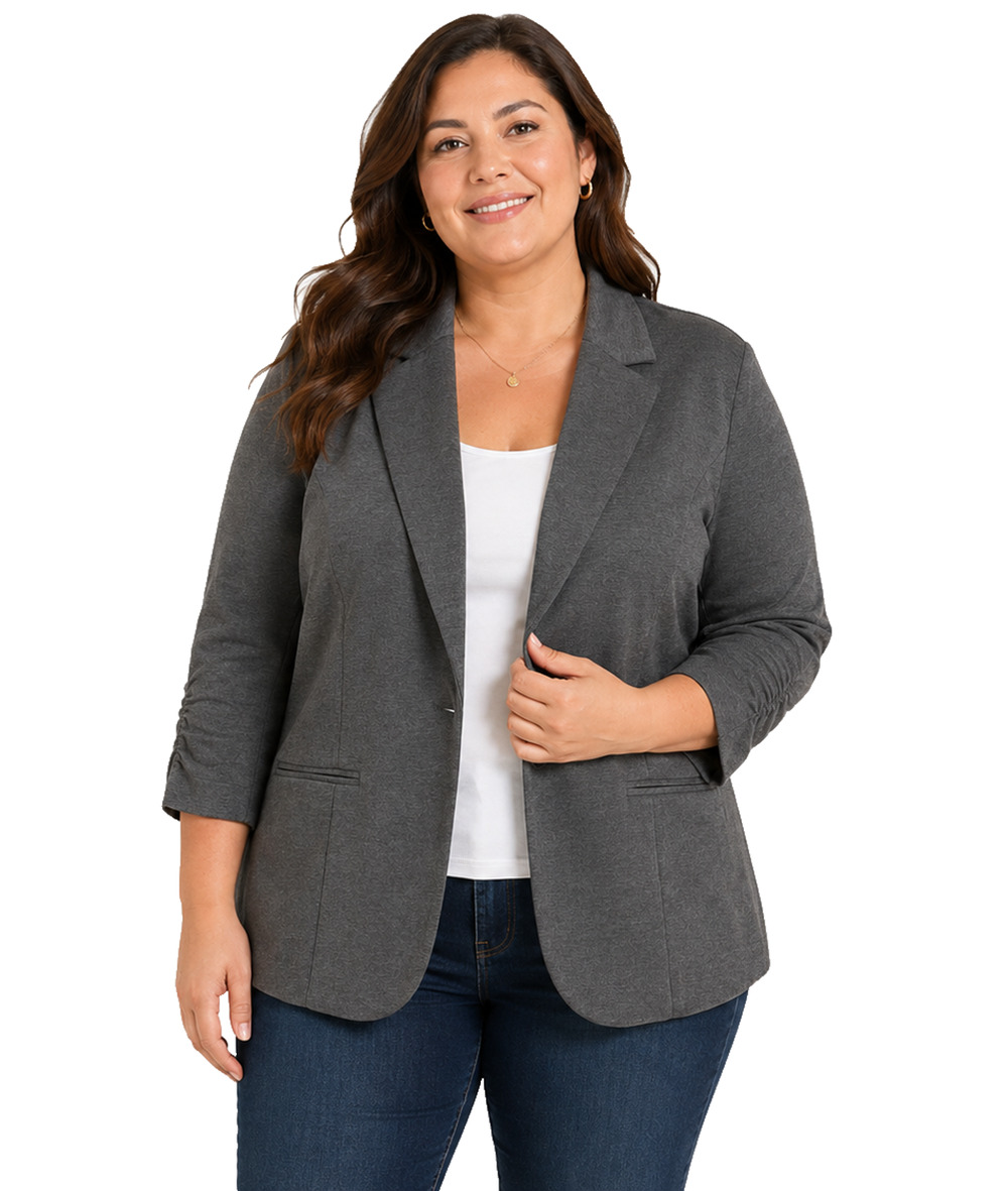 Torrid Studio Charcoal Gray Ponte Blazer Stretch Knit Jacket NWT Womens sz 2X